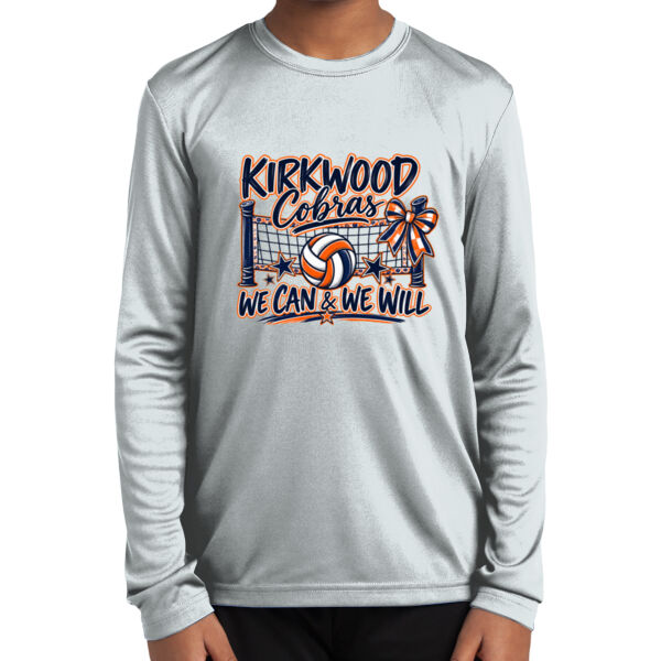 Kirkwood Volleyball Bow - Youth Long Sleeve PosiCharge ® Competitor Tee Thumbnail