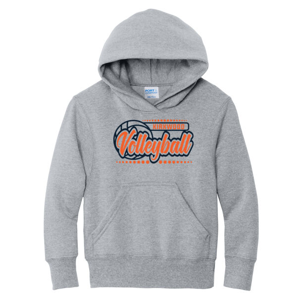 Kirkwood Volleyball Script  - Youth Core Fleece Pullover Hooded Sweatshirt Thumbnail