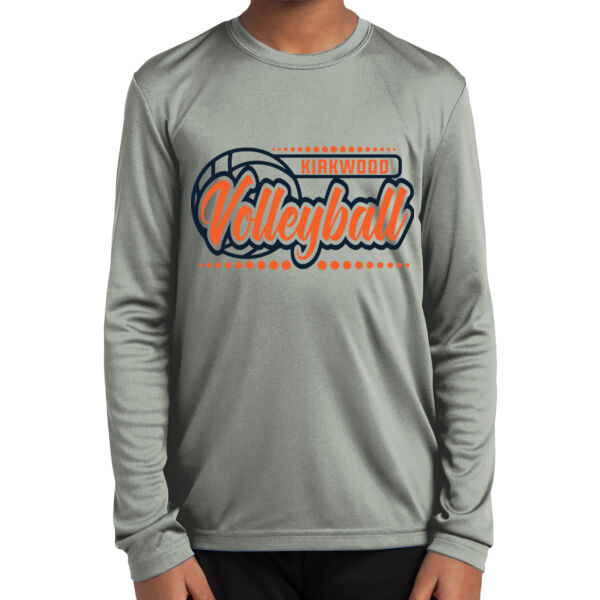 Kirkwood Volleyball Script  - Youth Long Sleeve PosiCharge ® Competitor Tee Thumbnail